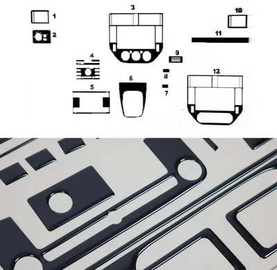 Image de Décoration intérieure Cockpit pour Ford C-Max 2003-2010 Piano Noir Optique 11pcs