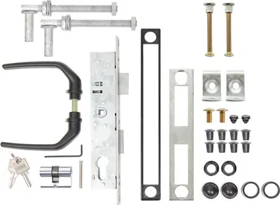 Produktbild von ALBERTS Zubehör Set Komplett Wellengittertor Türschloss Drücker Anschlag Kolben