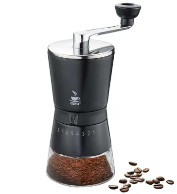 Produktbild von GEFU SANTIAGO, Mühle mit Mahlwerk, Edelstahl, Kunststoff, Schwarz, Aluminium, Glas, Kunststoff, Edelstahl, Holz, 650 g