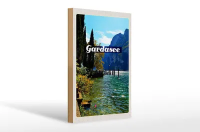 Produktbild von Holzschild Reise 20x30cm Gardasee Italien Natur Sonne