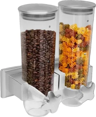 Produktbild von Müsli-Spender, langlebiger Kunststoff, 32 x 16,5 x 11,5 cm, fasst bis zu 3,5 Liter, verstellbarer Ausgabemechanismus, staubdichter Deckel