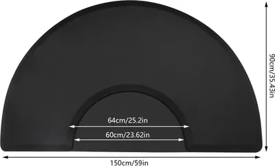 Produktbild von Salonbodenmatte, rutschfestes Design, bequeme Unterstützung, Schwarz