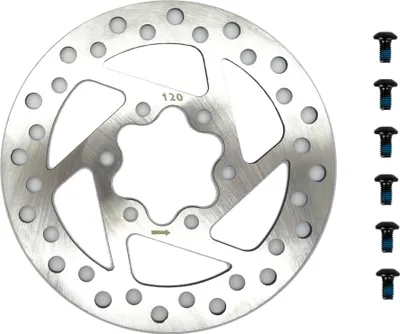 Produktbild von 120 mm Bremsscheibe für den Techlife X6 / Blaupunkt ESC808 / Motus Scooty 8.5 / Joyor S-8S / Joyor S-10S / Joyor S-5S / Kaabo Mantis 8 Elektroroller – Farbe Silber