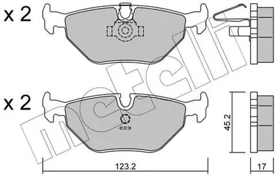 Produktbild von METELLI Bremsbeläge Satz Hinten Bremsklötze für BMW 5 Limousine (E39) 22-0210-0