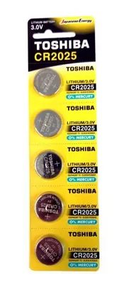 Produktbild von Toshiba CR2025 PW BP-5, Einwegbatterie, CR2025, Lithium, 3 V, 5 Stück(e), Hg (Quecksilber)
