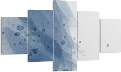 Produktbild von Bild auf Leinwand - Leinwandbild - 5 Teile - Blau Weiß Hintergrund - 125x70cm - Wand Bild - Wanddeko - Wandbilder - Leinwanddruck - Bilder - Wanddekoration - Leinwand bilder - Wandbild - EA125x70-5088