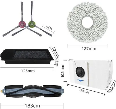 Produktbild von Ersatzteile für Ecovacs robotstäubler, für X1 Omni, Kopfborstel/Schutzfilter/Tuch/Abfallschacht