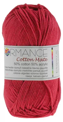 50g Strickgarn Cotton Mate Baumwolle Häkelgarn Wolle rot