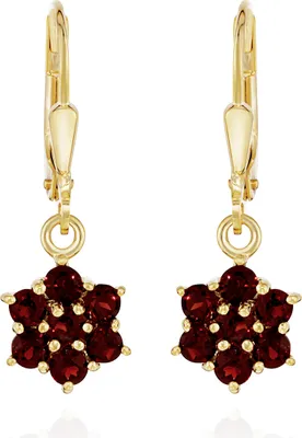 Produktbild von NKlaus Paar Brisur Ohrhänger echt Granat 333 Gelb Gold 8 Karat 11x8mm Damen Ohrringe 11913