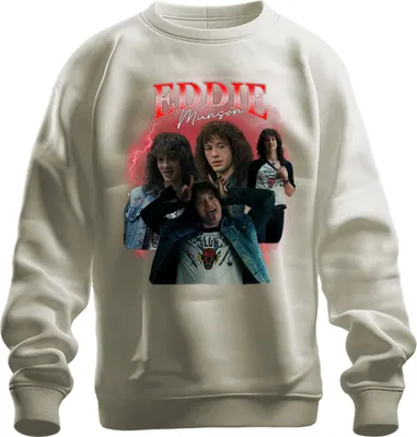 Produktbild von Eddie Munson Hellfire Club Stranger Metal Geschenk Vintage Serie 90s Bootleg Uni Sweatshirt Pullover, Natur, M