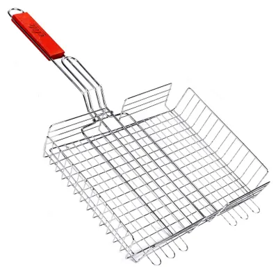 Produktbild von Elite BBQ Grillrost - Grillkorb - Metall/Holz - 32 x 57 x 5 cm