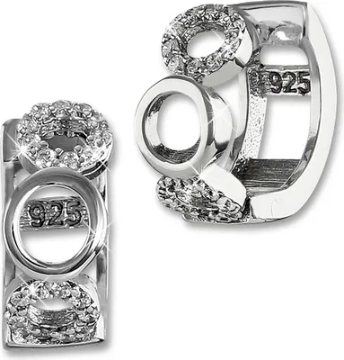 Produktbild von SilberDream Damen Ohrringe Kreise Zirkonia weiß Creolen 925 Silber D2SDO4328W