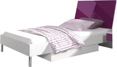 Produktbild von Kinderzimmer Bett Schlafzimmer Betten Einzelbett Single Jugendzimmer Lila Holz