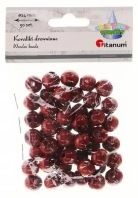 Image de Perles en bois marron, 50 pièces - Titanum