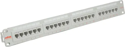 Produktbild von ROLINE Cat.5e (Class D) 19-Zoll-Patchpanel, 24 Ports, UTP, grau