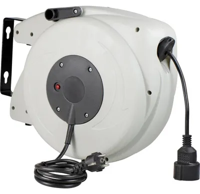 Kabeltrommel automatisch, 20 m, 16 A, Blau