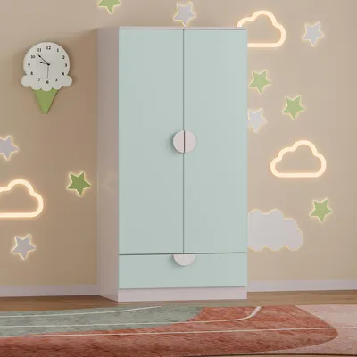 Image de Armoire pour enfants 'Sandnes' avec tiroir 123 x 60 x 40 cm vert menthe