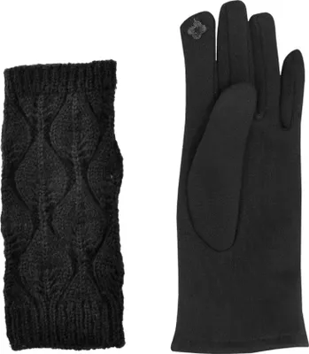 Produktbild von Touchscreen Handschuhe Grau oder Schwarz Mit Extra Wärmeüberzug Uni Universal #6412 , Farbe:Schwarz/ black