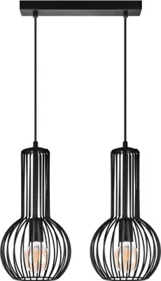 Image de BONGO 2 Lampe suspendue Loft métal 2xE27 hauteur réglable 45-85 cm design moderne