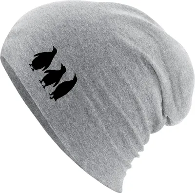 Produktbild von Huuraa Beanie Pinguine Silhouette Heather Grey One Size Baumwolle und Elasthan Mütze Geschenkidee