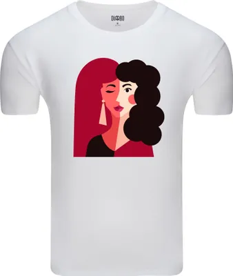 Produktbild von Diarbo Herren T-Shirt mit klassischem Druck Abstraktes Damenporträt Weiß Gr.M
