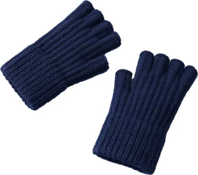 Produktbild von Fingerlose Thermohandschuhe Damen Winterfäustlinge Strickfäustlinge Halbfingerhandschuh zum Tippen