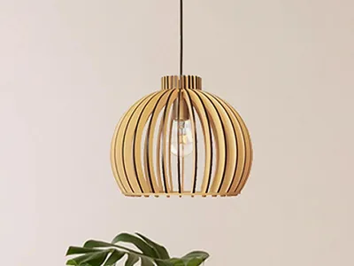 Imagen del producto de Lámpara colgante de madera maciza, casquillo E27, 330W - Modelo WRE141