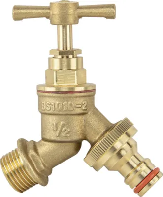 Produktbild von Messing Wasserhahn mit Schnellkupplung Anschluss 1/2"