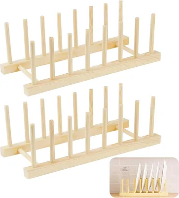 Produktbild von Holz Tellerständer - multifunktionale Halterung - 2 Stück