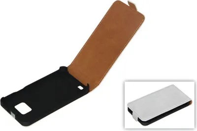 Produktbild von Kroko Tasche (Flip Slim) für Handy Samsung I9100 Galaxy S2 Weiß