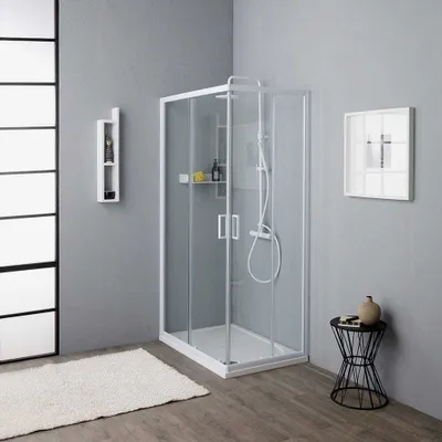 Produktbild von Duschkabine mit weißem Vollrahmen 70x90 cm | Venere