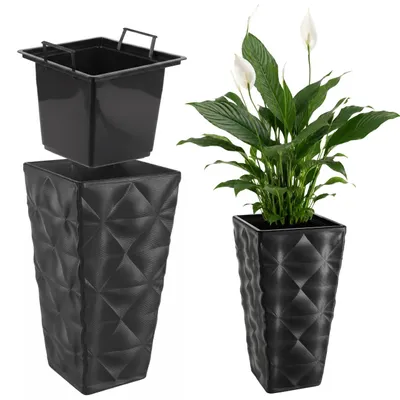 Zdjęcie produktu dla KADAX Doniczka Donica z Wkładem Ogrodowa Antracyt 75cm