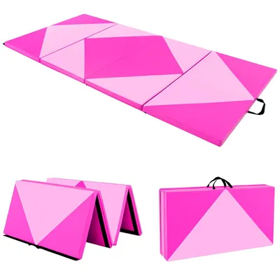 Produktbild von GOPLUS Gymnastikmatte faltbar, 240×117×5 cm Sportmatte mit 2 Tragegriffen und Klettverschlüssen, Bodenmatte für Gymnastik, Yoga & Spielen, für Zuhause