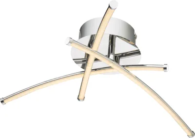Produktbild von Globo Lighting Deckenleuchte Metall verchromt, Acryl weiß, ø: 450mm, H: 140mm, inkl. LED 9W 230V, 990lm Source, 810lm Output, 3000K