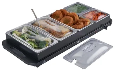 Produktbild von Cooks Professional Buffetwärmer 9,6 L mit 5 Fächern - Schwarz