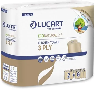 Productafbeelding van Lucart Keukenrol Gerecycleerd 3 Laags (2 stuks)