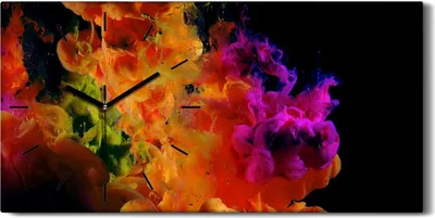 Produktbild von Wandbild Leinwand Bilder mit Uhr Geräuschlos 60x30 Malerei Abstrakte Kunst - schwarze Hände