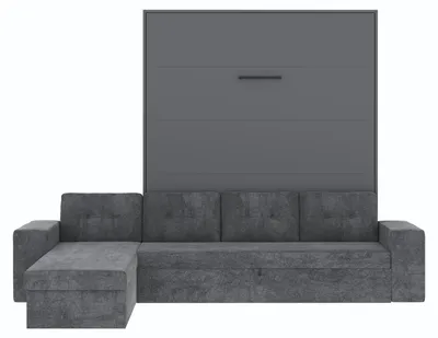 Produktbild von Schrankbett mit Ecksofa M3 Vertikal 160x200 Anthrazit