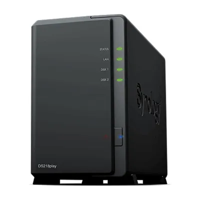 Obrázok produktu pre NAS Synology Diskstation DS218PLAY/ 2 pozície 3,5"- 2,5"/ 1 GB DDR4/ formát tower