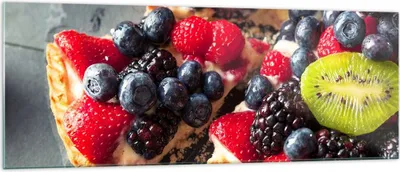 Produktbild von Bilder auf glas - Kuchen Dessert Obst Erdbeere - 140x50cm - Glasbilder - Wandbilder - Kunstdruck - zum Aufhängen bereit - Wanddekoration aus Glas - Glas Bilder - Wandbild auf Glas - GAB140x50-2871