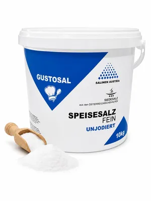 Produktbild von Gustosal Unjodiertes Siedespeisesalz Fein 10kg Speisesalz ohne Jod Kochsalz