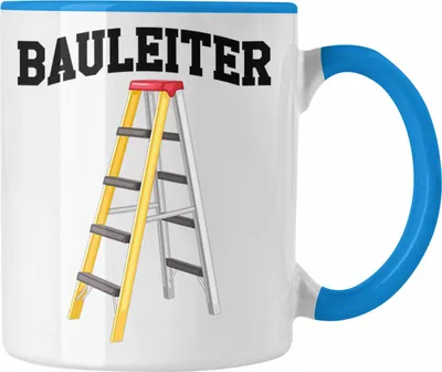 Produktbild von Trendation - Bauleiter Tasse Geschenk Baustellen Spruch Geschenkidee für Bauarbeiter (Blau)