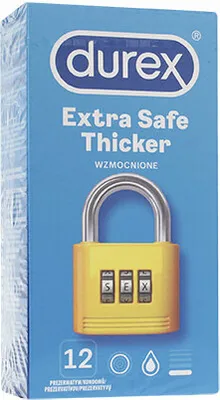 Obrázek produktu pro Durex Extra Safe, Pánský kondom, Průhledná, Latex, 56 mm, 12 kusů