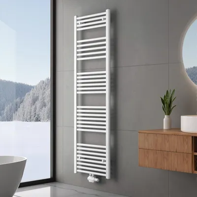 Produktbild von Heilmetz Handtuchheizkörper 160x50 cm 654W Warmwasser Badheizkörper, Mittelanschluss & Seitenanschluss, Handtuchtrockner