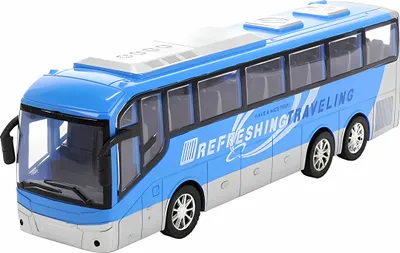 Produktbild von REISEBUS mit Friktionsantrieb 32cm Blau Linienbus Omnibus Bus Spielzeugbus Modell Kinder Spielzeug Geschenk 72