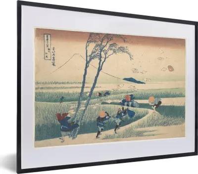 Produktbild von MuchoWow® MuchoWow® Gerahmtes Poster Ejiri in der Provinz Suruga - Gemälde von Katsushika Hokusai 40x30 cm - Poster mit zchwarzem Bilderrahmen - Bilderrahmen - Poster im Rahmen