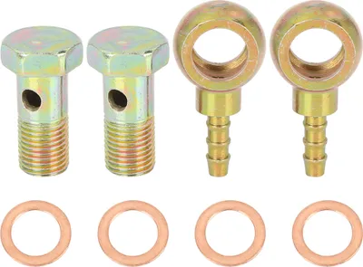 Image de 2 Sets 12mm Banjo Tuyau Barbelé Boulon Raccords Métal pour Moto Voiture