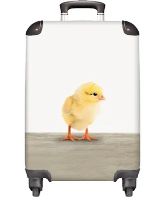 Obrázek produktu pro NoBoringSuitcases.com® Kufr Příruční zavazadlo Trolley Rolling suitcase Malý cestovní kufr na 4 kolečkách - Small chicken - Yellow - Kids - Cabin Size < 55x40x23 cm & 55x40x20 cm - Foto kufr - Cabin suitcase - Board luggage - Kids suitcase - Kids trolley.