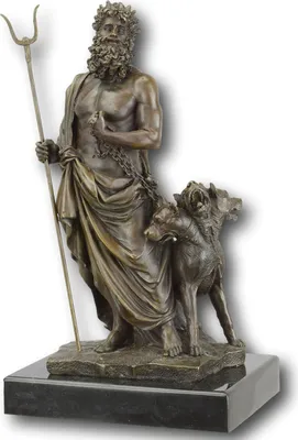 Produktbild von Bronzefigur Hades und Cerberus Gott Mythologie Bronze Skulptur Antik-Stil 29cm