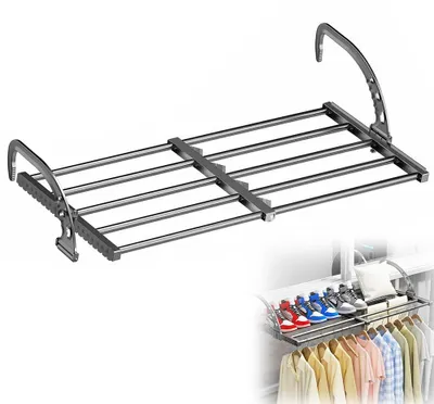 Ausziehbarer Wäschetrockner 38-55 cm, klappbar, für Balkon & Heizung